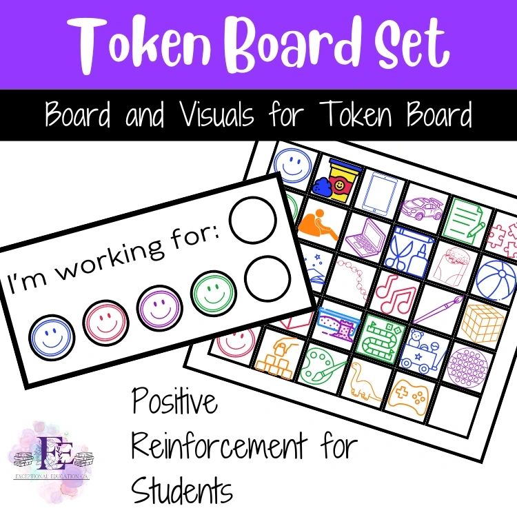 This is an image of a token board set to support positive behavior management in a special education classroom