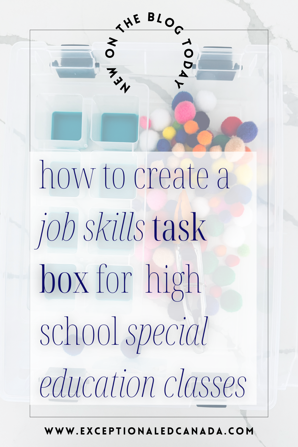 A cover page for a blog post about creating job skills task box sets for special education classrooms