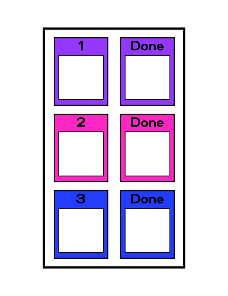 An example of a task strip for independent work stations.